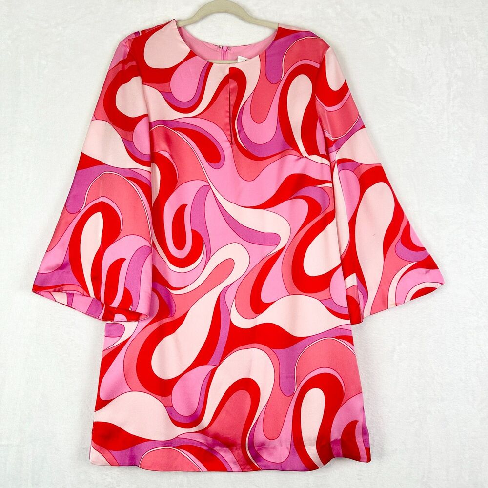 Vibrant Pink and Red Swirl Mini Dress - Picture 3 of 10